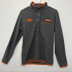 Columbia PFG Women's Half Snap Fleece Pullover Long Sleeve OSU Gray Size Small